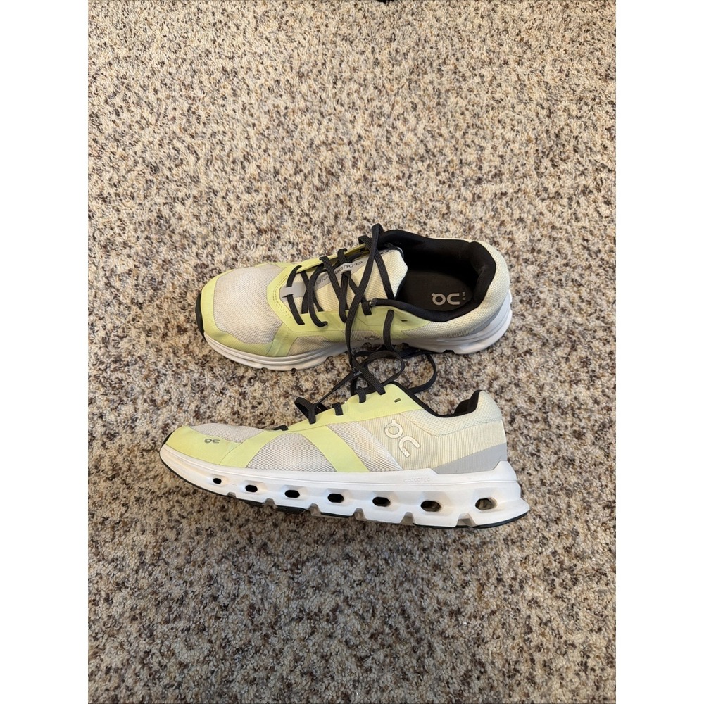 On Cloudrunner Women's Road Running Shoes Sz 11 IS 43 EU White & Green Lace‎ Up